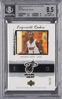 2003-04 UD "Exquisite Collection" Gold #74 Dwyane Wade (#18/25) - BGS NM-MT+ 8.5